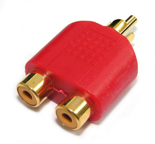 RCA Plug to 2xRCA Jack Red Gold (JT2-1192)